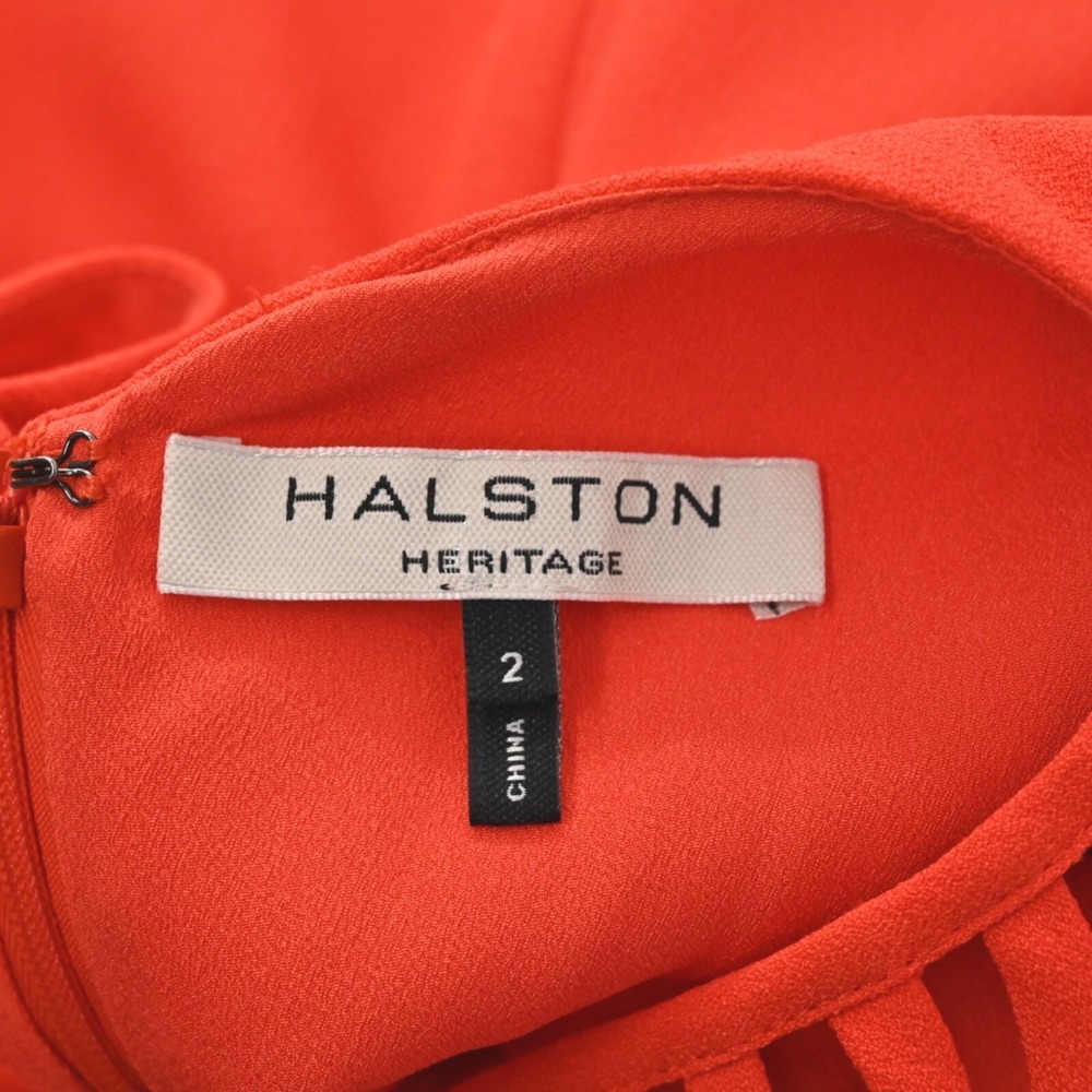 HALSTON HERITAGE Orange High Low Dress Size 2 Glamorous Formal Gown Elegant HOCO - Picture 7 of 12